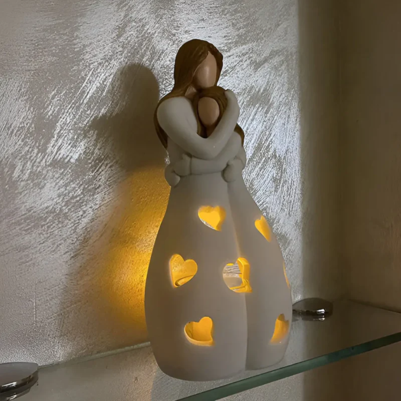 Mother and Daughter Candle Holder Statue