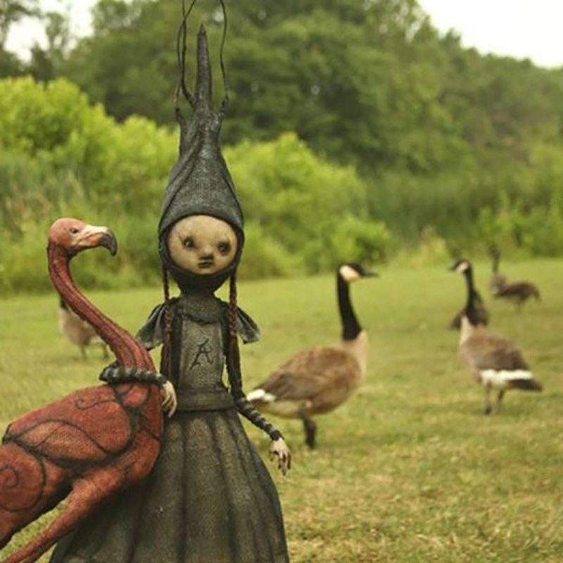 Gothic Witch Figurine with Staff