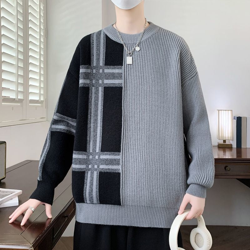 Noah – Long Sleeve Sweater with Ribbed Hem and Round Neck