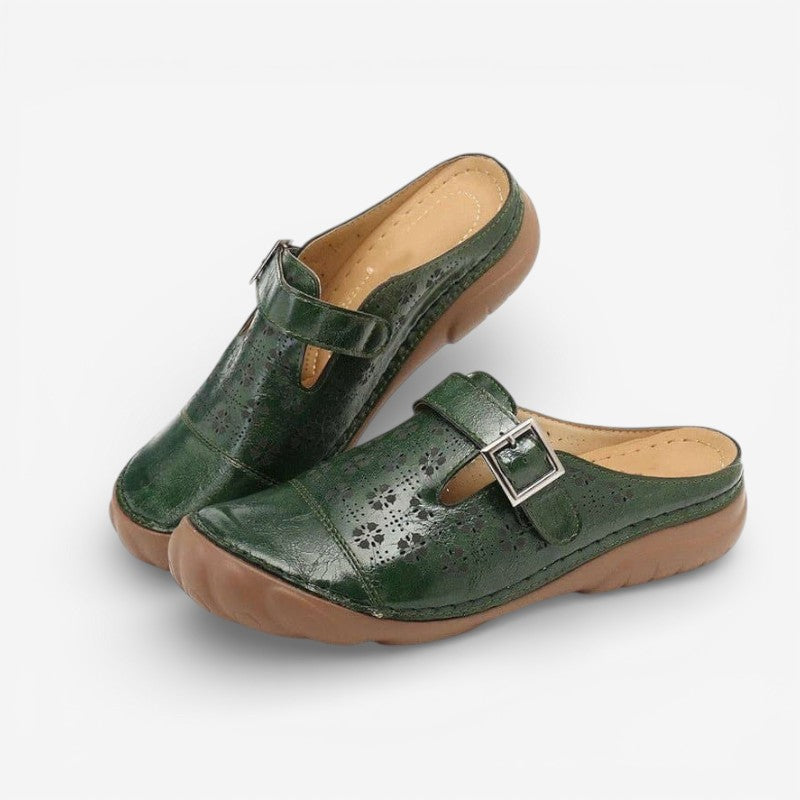 Lily – Round Toe Slippers With Floral Pattern And Anti Slip Grip