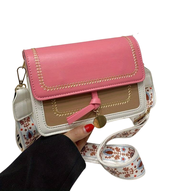 Ellie – Crossbody Vierkante Tas met Brede Contrasterende Schouderband Velani