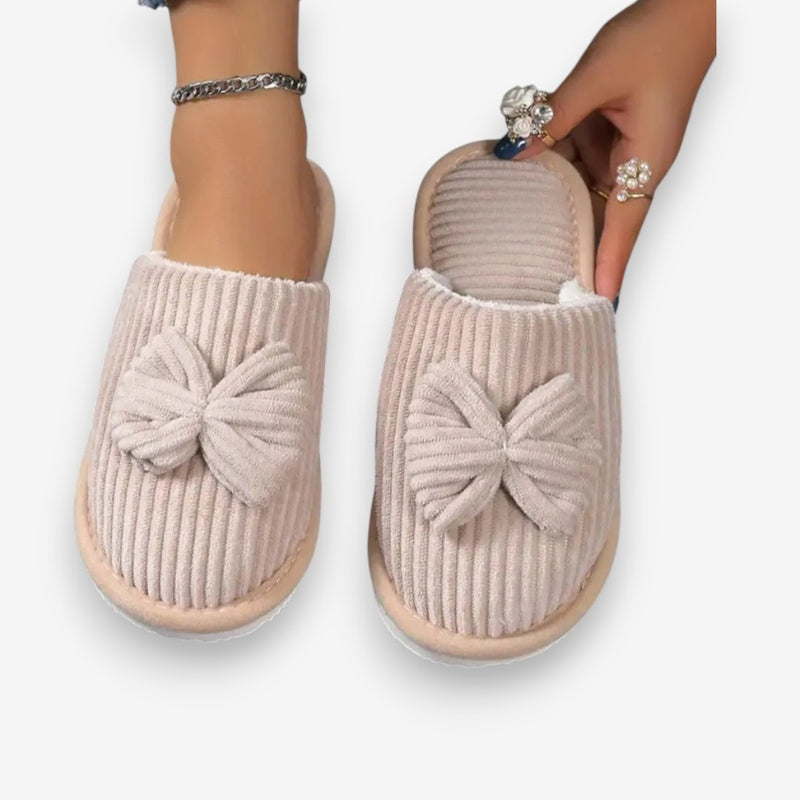Ella – Round Toe Slippers with Bow Detail
