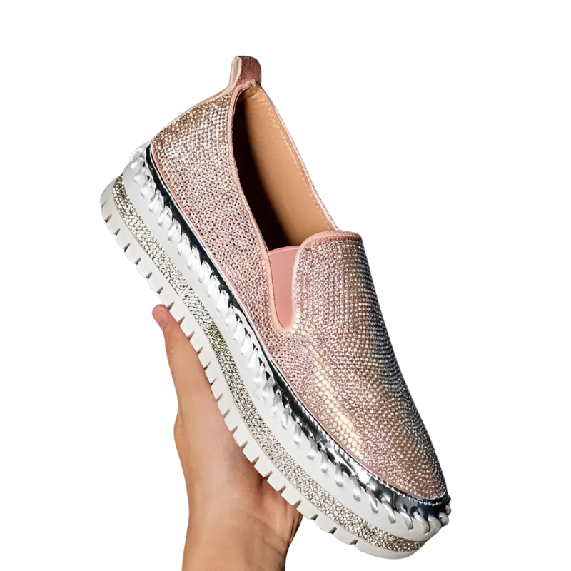 Eliza – Diamant Loafers Platte Zool Schoenen Velani