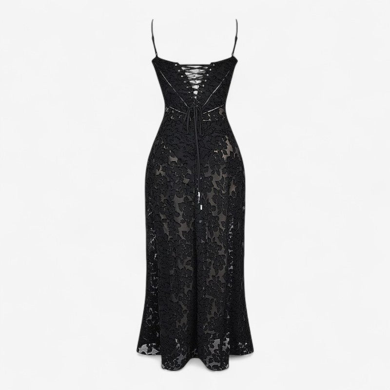 Nova – Mouwloze lange jurk met open rug en bloemenprint Velani