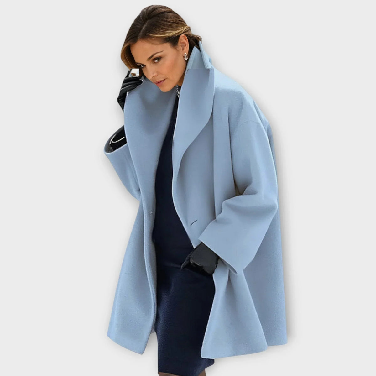 Overlyn - Long Coat with Wide Lapels
