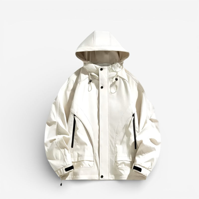 Penny – Long Sleeve Coat with Zipper Pocket and Hoodie