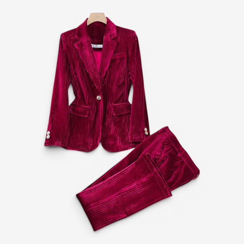 Women's Two Piece Blazer and Trousers Set