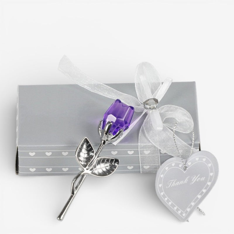 Decorative Crystal Gift Box with Heart and Rose