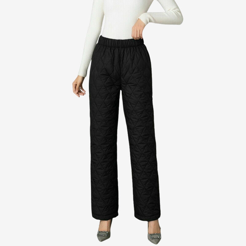 Clara – Women's Wide-Leg Pants with Quilted Pattern