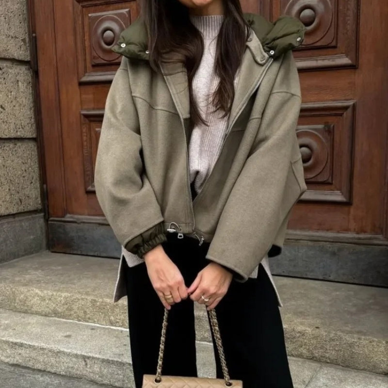 Lily – Long Sleeve Coat with Zipper Closure