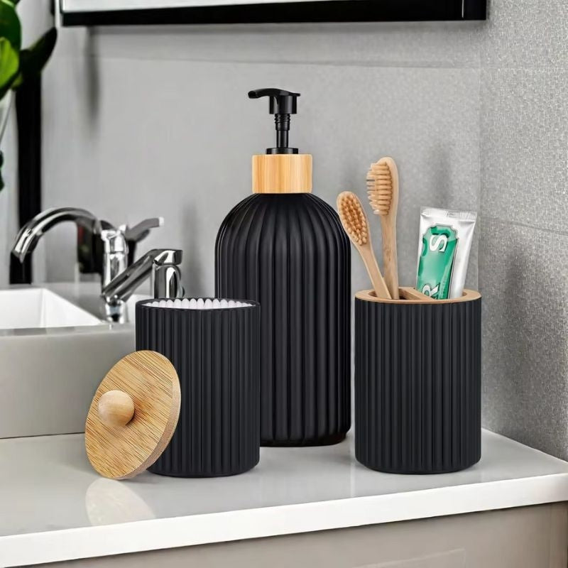 BathNexa – Badkamer Accessoireset met Navulbare Zeepdispenser Velani