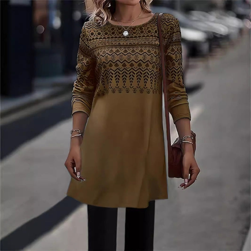 Mia – Long Sleeve Sweater with Zigzag Pattern