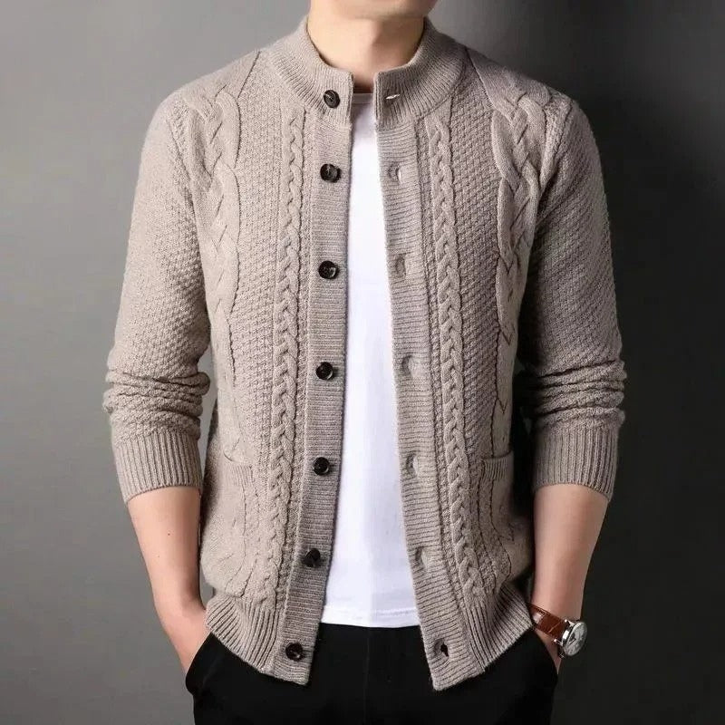 Ethan – Long Sleeve Sweater with Button Closure and Pockets