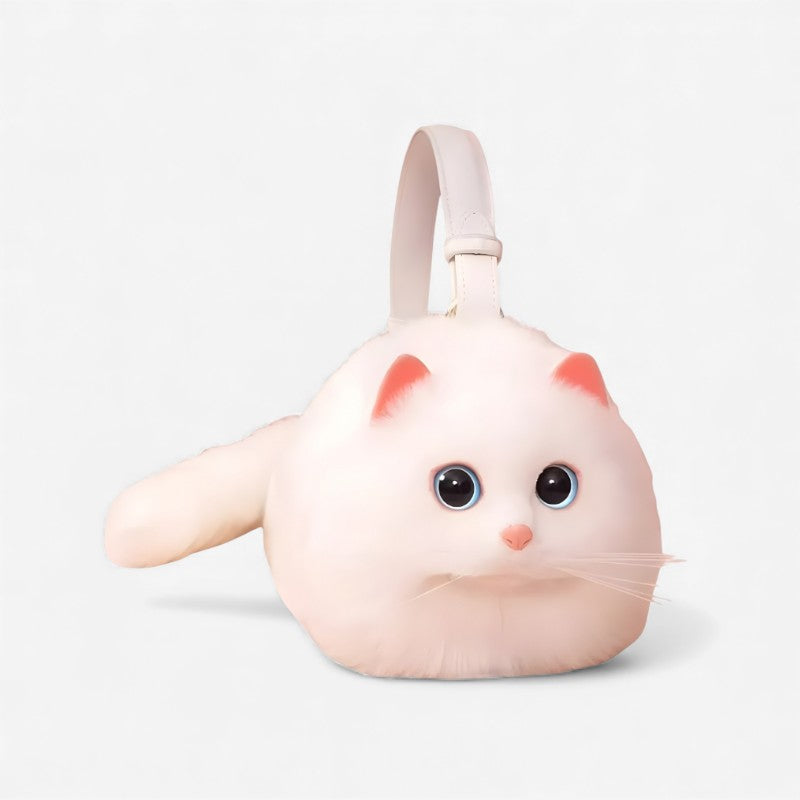 FelineAura – Decorative Handbag with Cat Sculpture Design