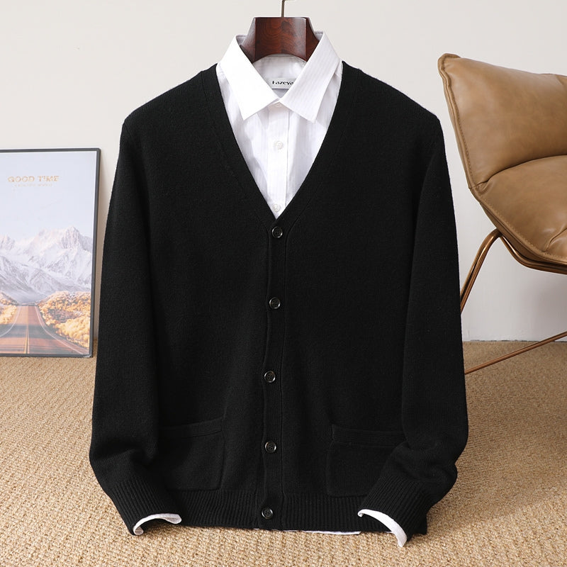Oliver – Long Sleeve V-Neck Cardigan with Pockets