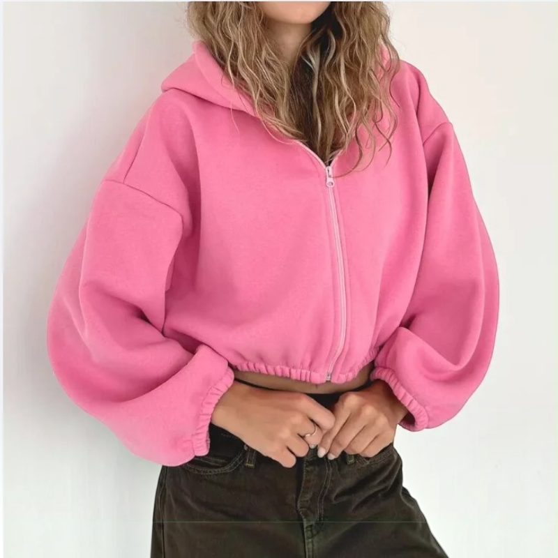 Stylish Women’s Hooded Zip Jacket