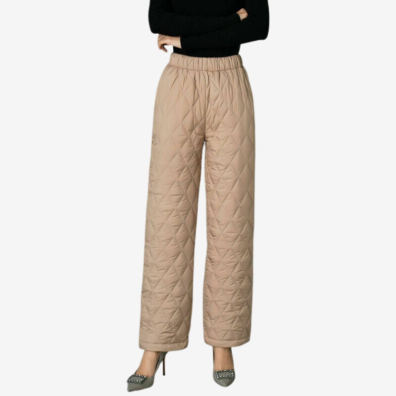 Clara – Women's Wide-Leg Pants with Quilted Pattern