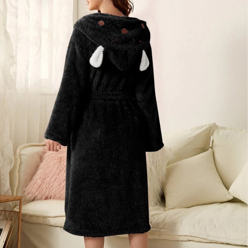 Emma – Long Sleeve Coat with Adjustable Belt and Pocket