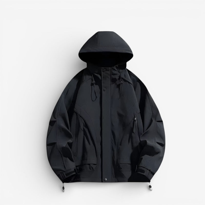 Penny – Long Sleeve Coat with Zipper Pocket and Hoodie