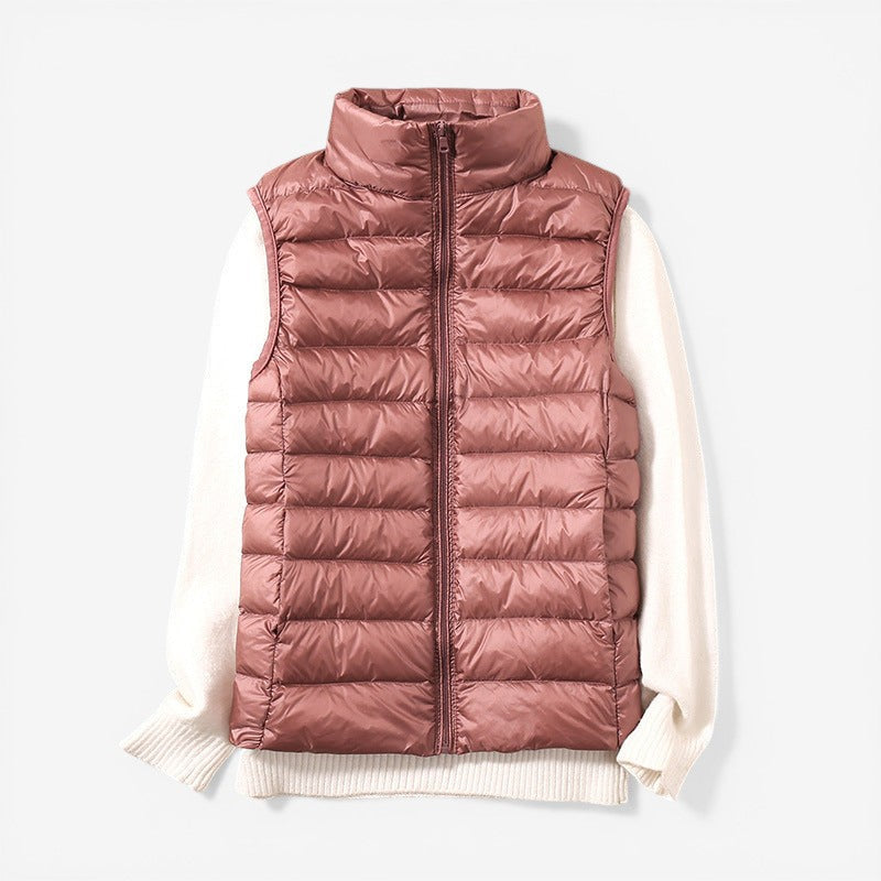 Women Sleeveless Vest With Zip Front