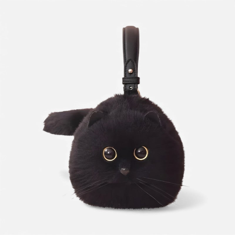FelineAura – Decorative Handbag with Cat Sculpture Design