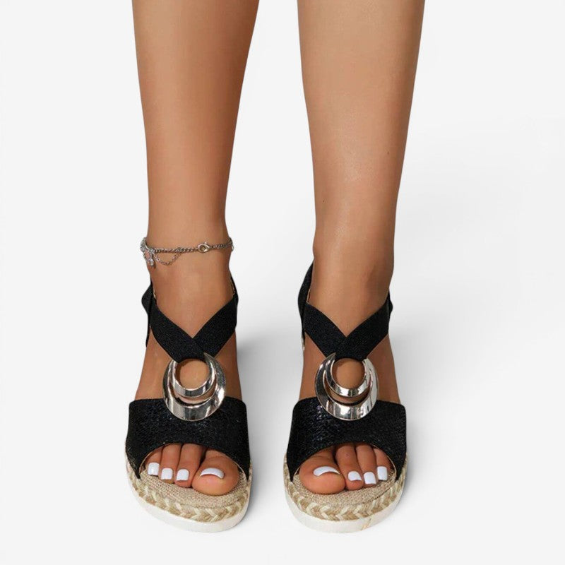 Womens Peep Toe Wedge Sandals