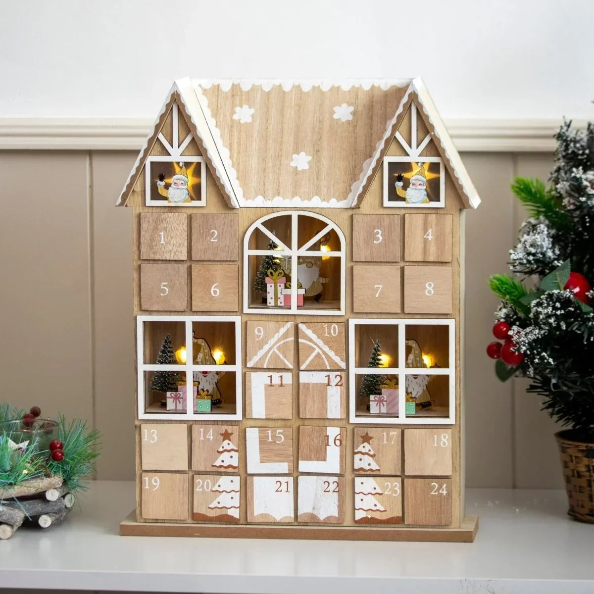 Woodvent – Wooden Advent Calendar with LED Lights