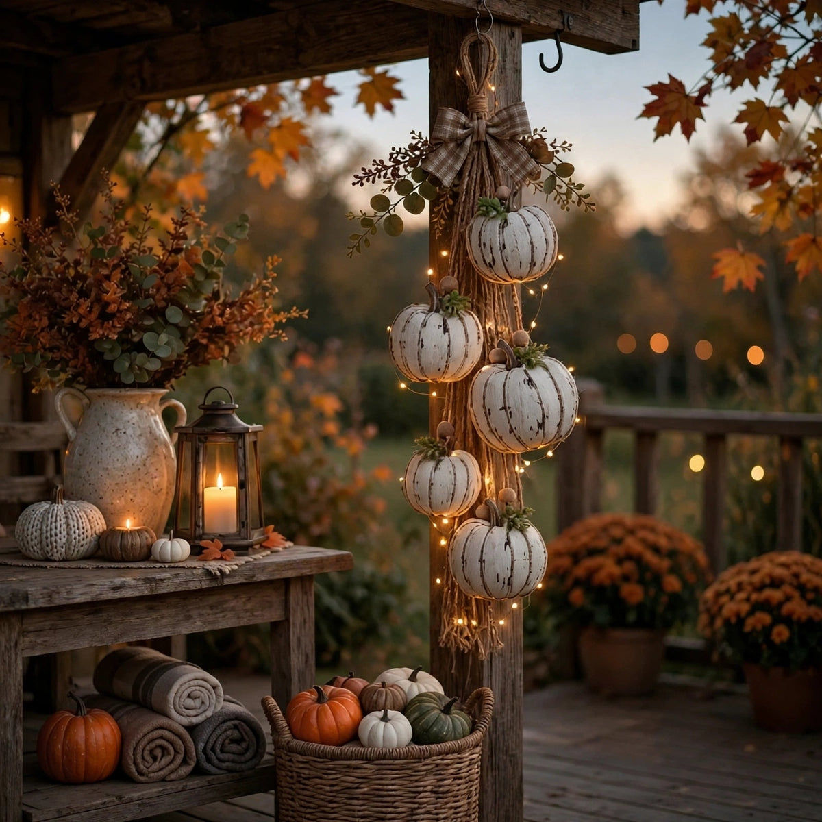 Pumpwreath - Illuminated Pumpkin Wreath with Integrated LED Lights