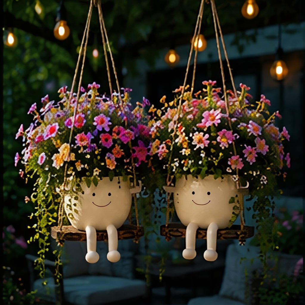 Plantpend - Swinging Planter With Decorative Design