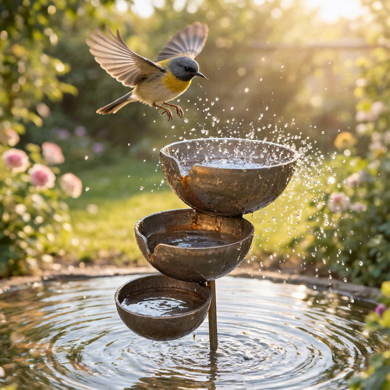 Rainbath - Three-Tier Bird Bath with Freestanding Design