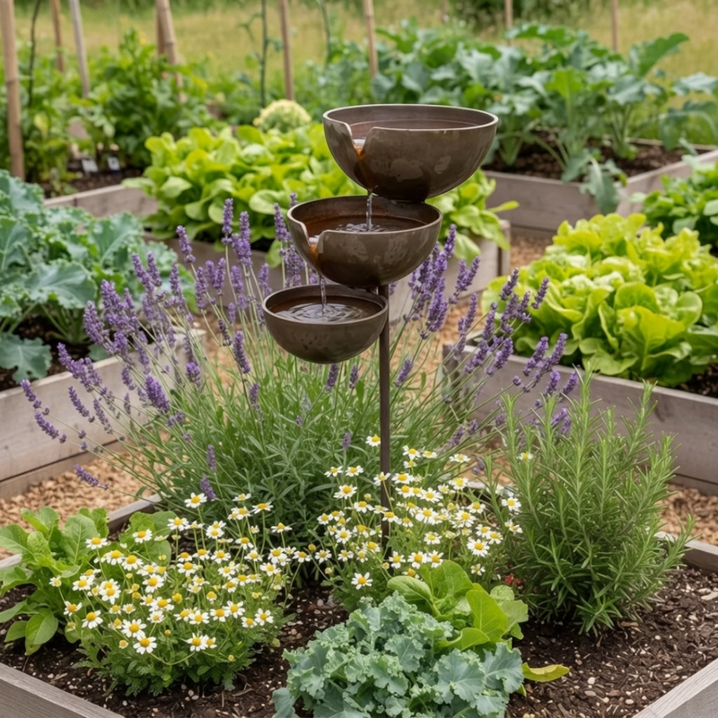 Rainbath - Three-Tier Bird Bath with Freestanding Design