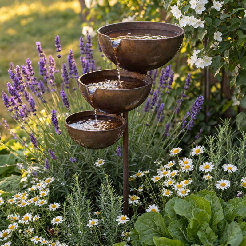 Rainbath - Three-Tier Bird Bath with Freestanding Design