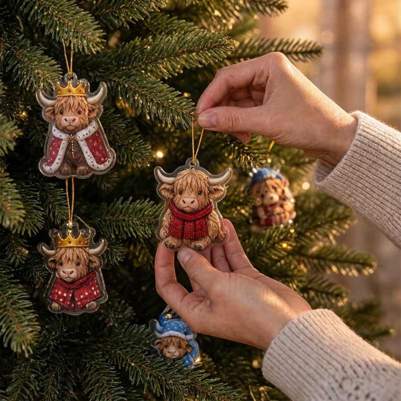 Cowtide – Highland Cow Advent Calendar With 24 Acrylic Hangers
