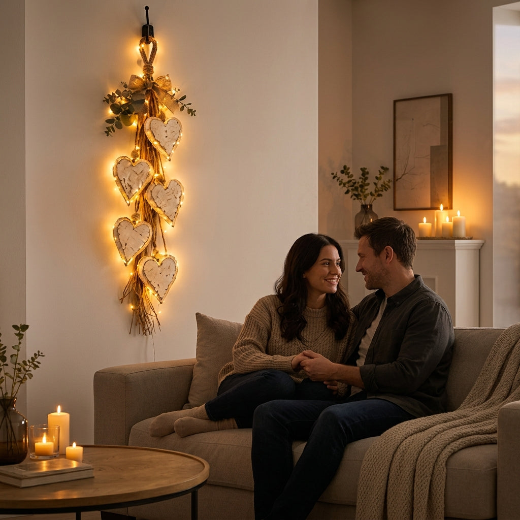 Heartwood - Wooden Heart Wall Decoration With Led Lighting