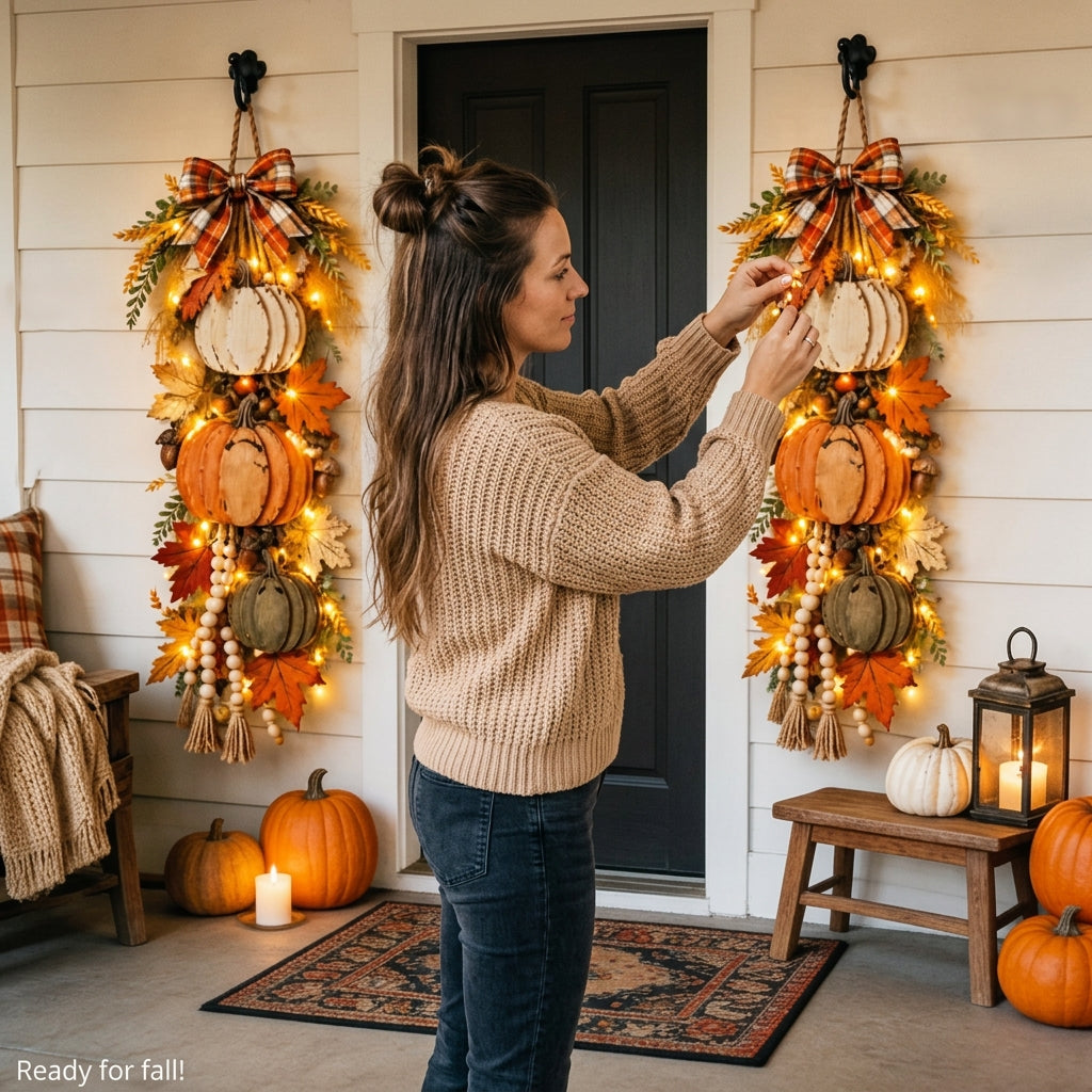 Pumpkinwarm – Wooden Pumpkin Decoration With Led Lights