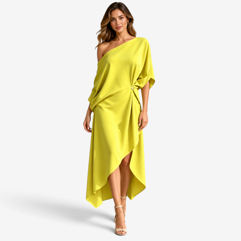 Lunova - Women's Asymmetrical Dress with Fluid Silhouette