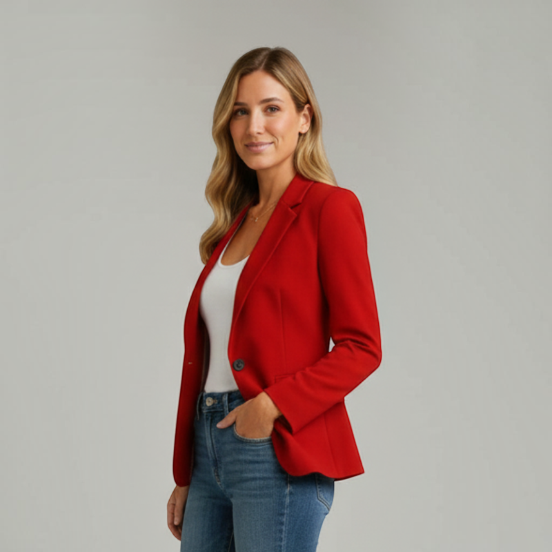 Stylish Women's Folded Collar Blazer