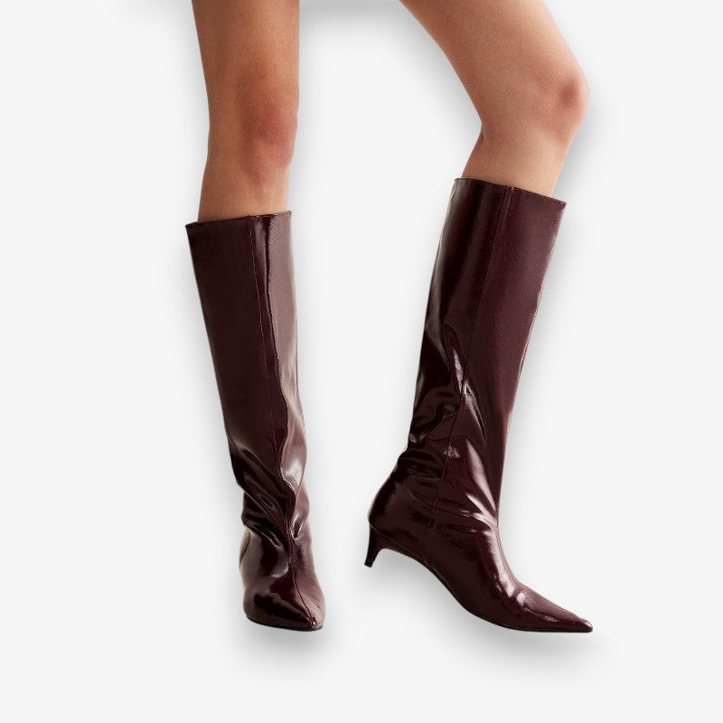Isabella – Half Knee Boots with Heel Design