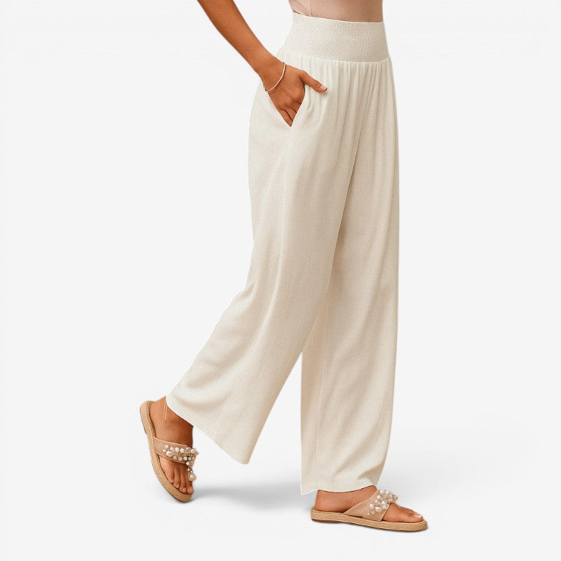 Elastic Waist Wide Leg Trousers for Women