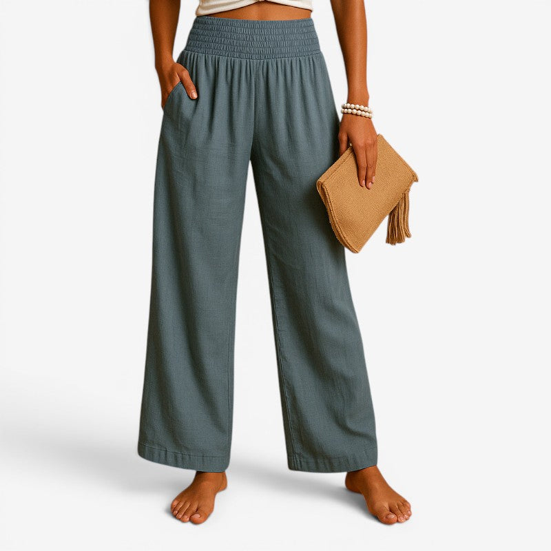 Elastic Waist Wide Leg Trousers for Women
