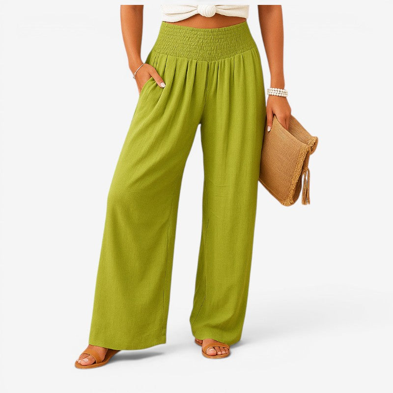 Elastic Waist Wide Leg Trousers for Women