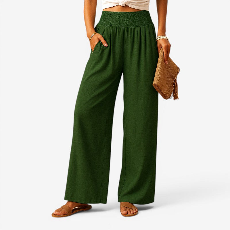Elastic Waist Wide Leg Trousers for Women
