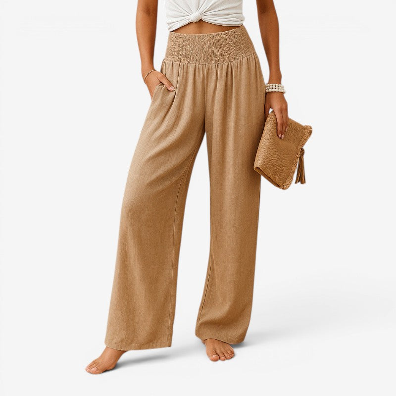 Elastic Waist Wide Leg Trousers for Women