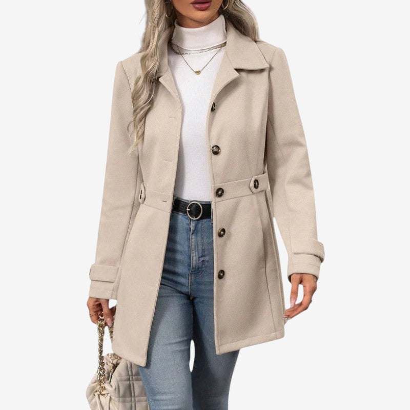Beltvyn - Fitted Trench Coat with Waist Belt