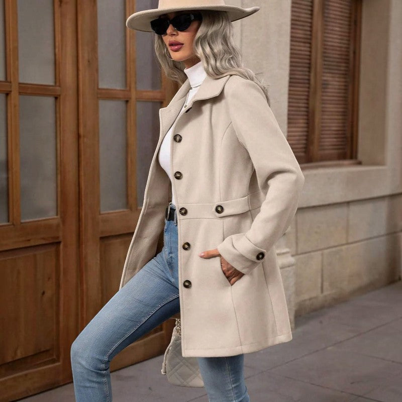 Beltvyn - Fitted Trench Coat with Waist Belt