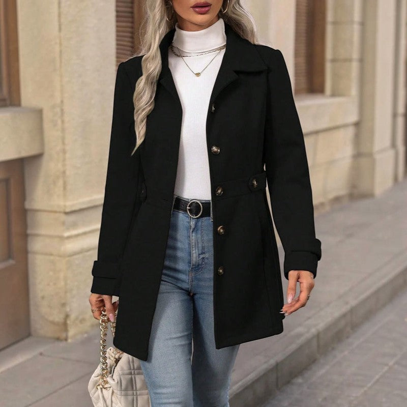 Beltvyn - Fitted Trench Coat with Waist Belt