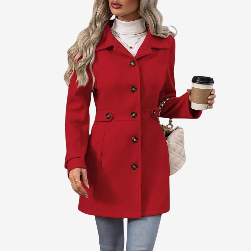 Beltvyn - Fitted Trench Coat with Waist Belt