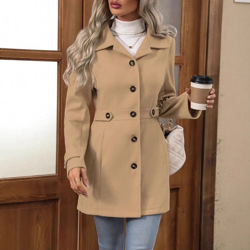 Beltvyn - Fitted Trench Coat with Waist Belt