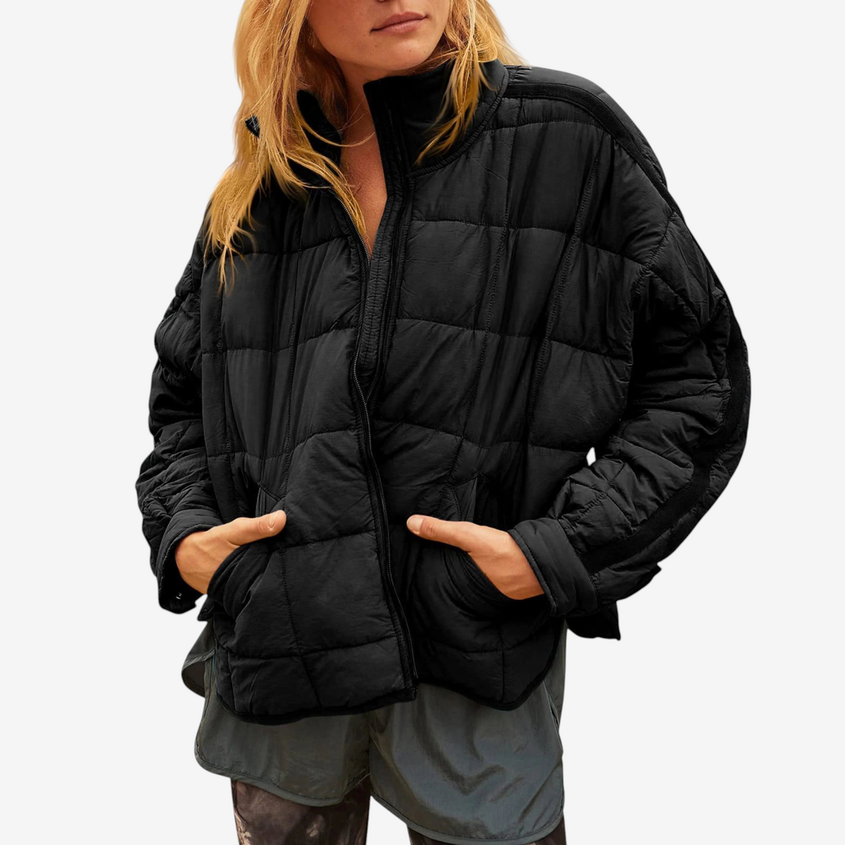 Collarix - Quilted Puffer Jacket with Loose Fit and High Collar