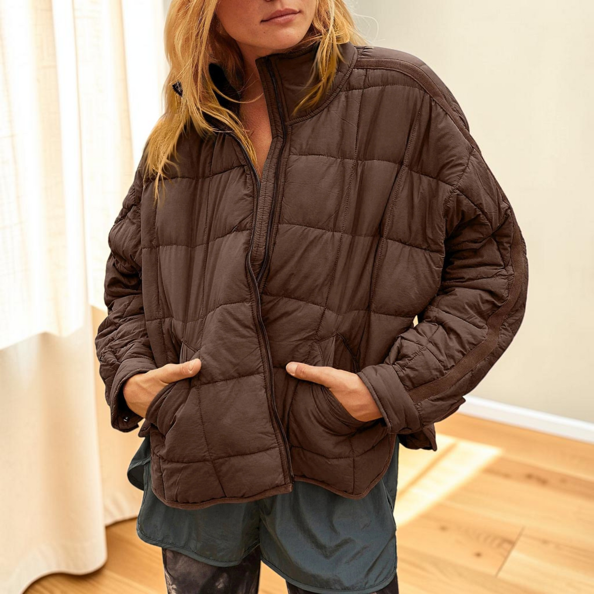 Collarix - Quilted Puffer Jacket with Loose Fit and High Collar